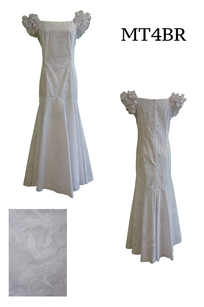 【ハワイ製 フラダンス衣装】ホワイト T&L MUUMUU FACTORY 花柄 ハワイ製 フラダンス衣装】ホワイト T&L MUUMUU FACTORY 花柄